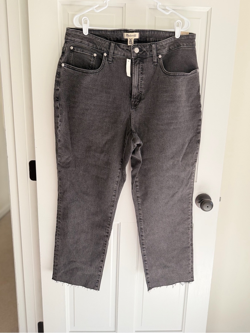 NWT Madewell Curvy Perfect Vintage Straight Jeans 16W Black 27” Inseam
